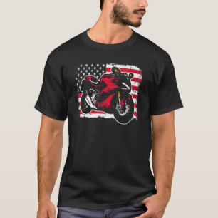 T-shirt Moto Avec Nous Drapeau Américain Quatrième 4 Juil