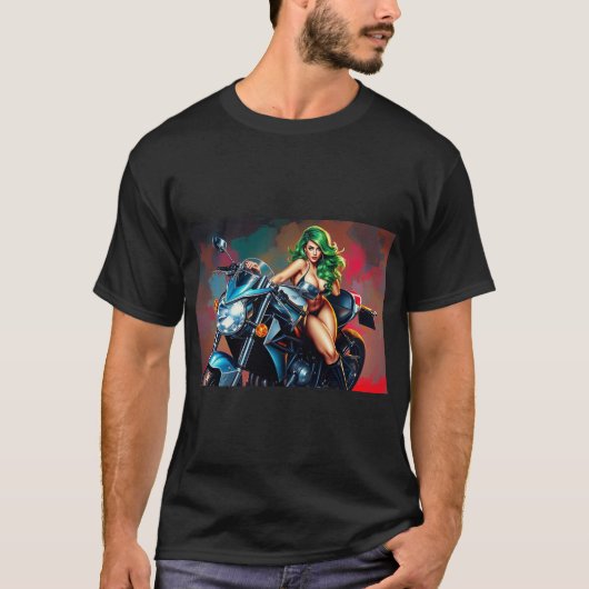 T-shirt moto babe (Devant)