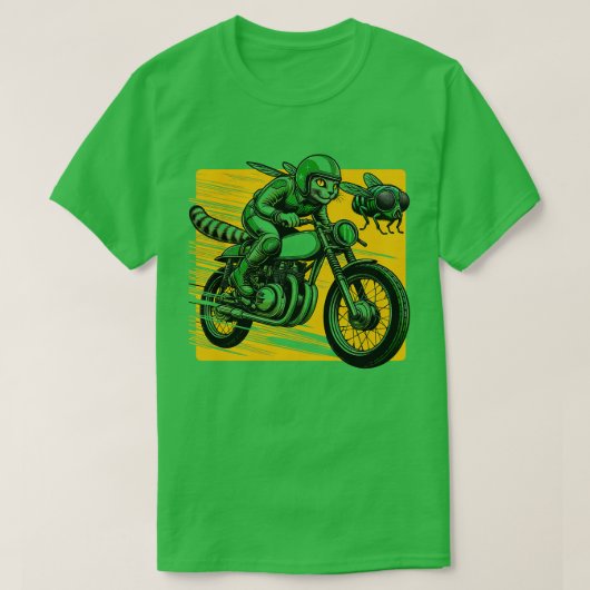 T-shirt Moto Cat Cicadas Feline Biker le plus rapide (Design devant)