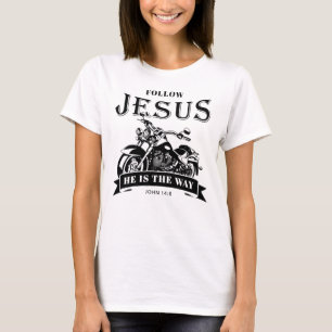 T-shirt Moto Christian Biker John 14:6 Suivre Jésus
