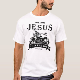 T-shirt Moto Christian Biker John 14:6 Suivre Jésus
