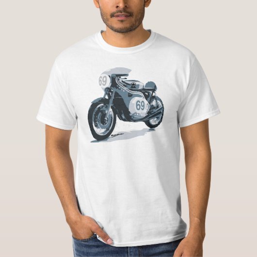 T-shirt Moto de classique de coureur de café (Devant)