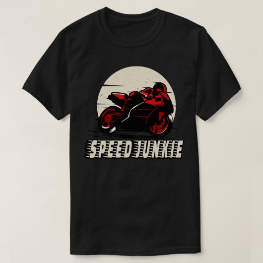 T-shirt Moto de course Vitesse Junkie Biker (Design devant)