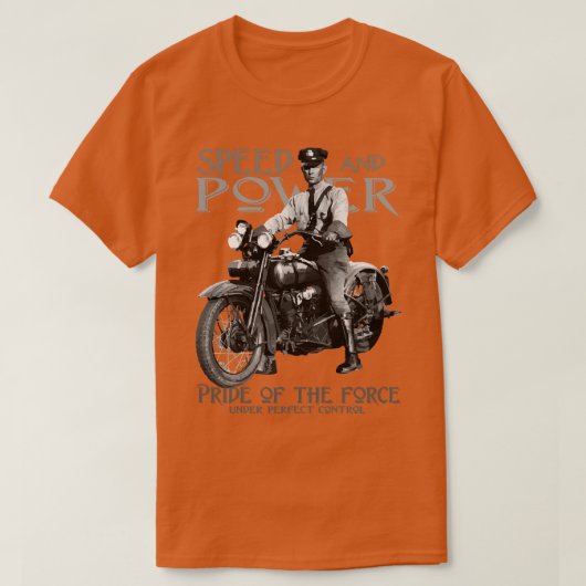 T-shirt Moto de la police vintage (Design devant)