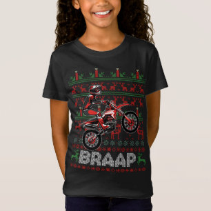 T-Shirt Moto de Noël Motocross Braap Vélo droit