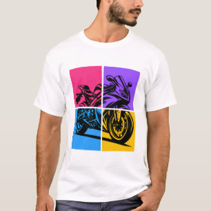 T-shirt Moto de sport Pop Art