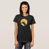 T-shirt Moto devant la lune mignonne conception (Devant entier)
