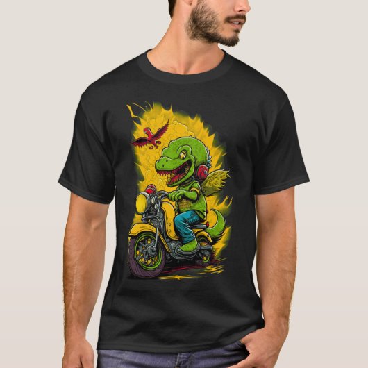 T-shirt Moto DinoSAur Oliver Rex (Devant)
