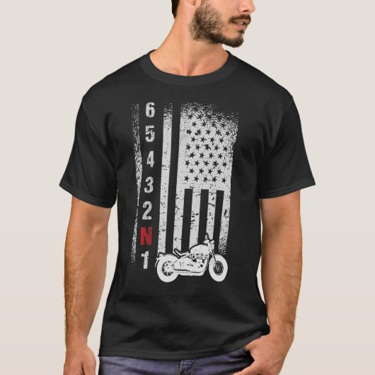 T-shirt Moto drapeau américain (Devant)