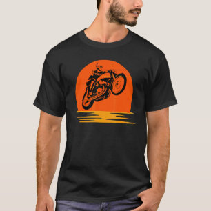 T-shirt Moto Enduro Motorcycle Sunset Graphique