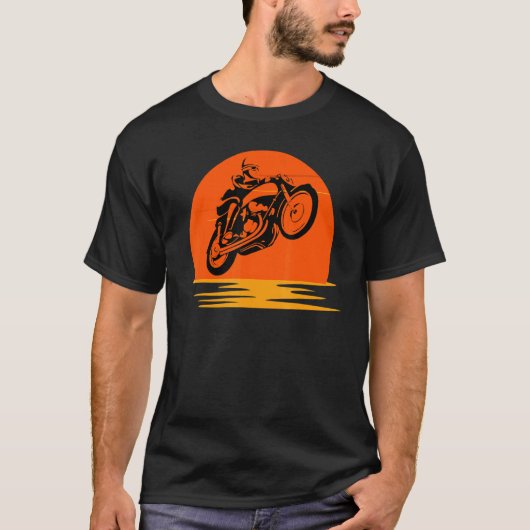 T-shirt Moto Enduro Motorcycle Sunset Graphique (Devant)