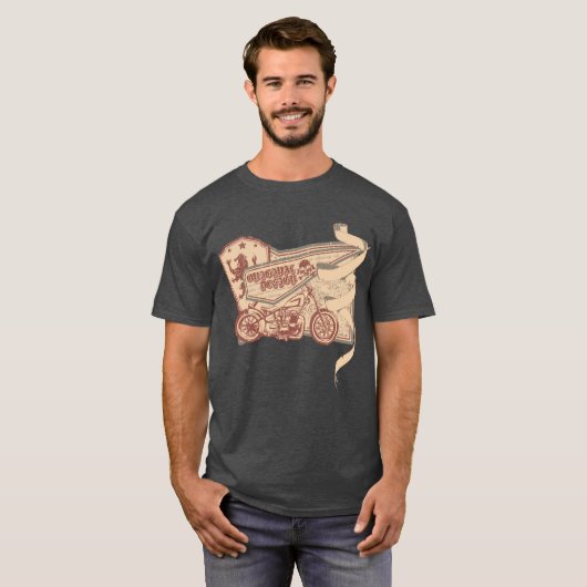 T-shirt moto Grunge pour hommes (Devant entier)