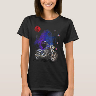 T-shirt Moto Halloween Costume sorcières Usa Drapeau Pour