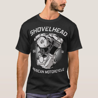 T-shirt Moto HD vintage VTwin ShovelHead Engine Draw
