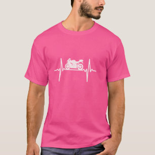 T-shirt Moto Heartbeat moto ECG Line Fréquence Moto