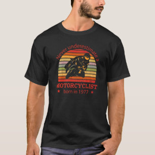 T-shirt Moto Né 1977 Anniversaire Moto Motorcycl