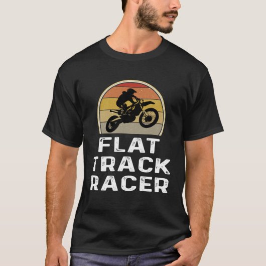 T-shirt Moto Racer Flat Track Racer Retro (Devant)