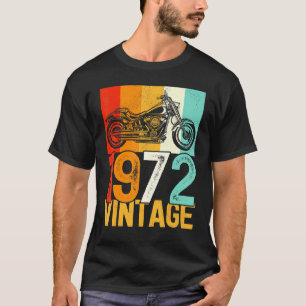 T-shirt Moto rétro 50 ans Vintage 1972 50th Bi