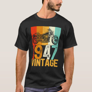 T-shirt Moto Rétro 75 Ans Vintage 1947 75e Bi