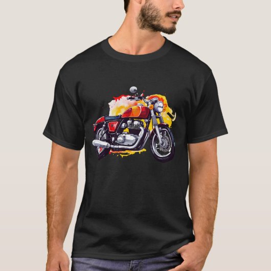 T-Shirt Moto Rétro Flamboyant (Devant)