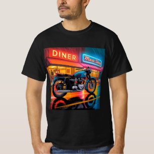 T-shirt Moto Rétro Néon — Café Racer Hommes