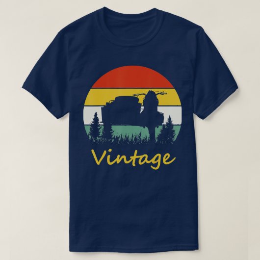 T-shirt Moto Retro Vintage Sidecar (Design devant)