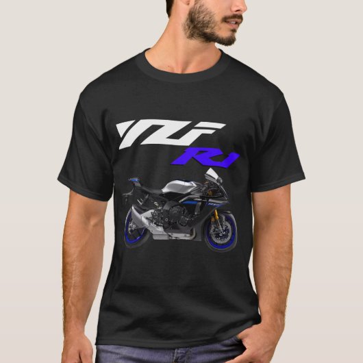 T-shirt Moto Sportsbike Blue R1 (Devant)