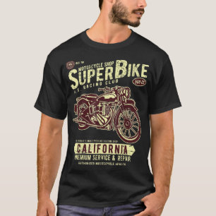 T-shirt Moto Super Vélo Custom Classic Vin Boutique Vin