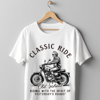 T-shirt Moto Vintage École Classique