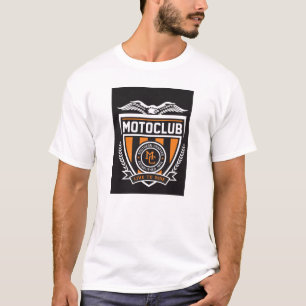 T-shirt MotoClub Orange Black Ride Badge Tee