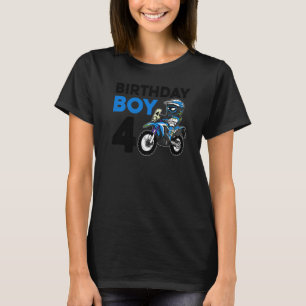 T-shirt Motocross 4e 4 ans Dirt Bike Anniversaire