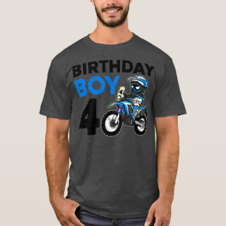 T-shirt Motocross 4e cadeau 4 ans Vélo de voyage Anniversa