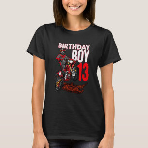 T-shirt Motocross Birthday Motorcycle Thème 13ème annivers