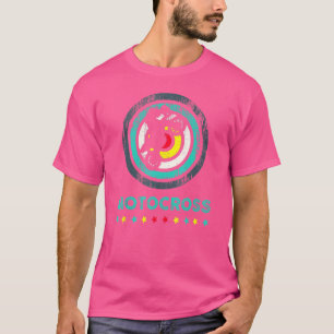 T-shirt Motocross Dirt Bike Rider Vintage Rainbow Motorcyc