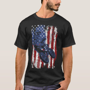 T-shirt Motocross Dirt Bike USA Drapeau 4 juillet