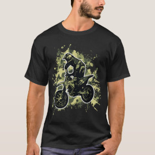 T-shirt Motocross Dirt Vélo Camo Camouflage Moto Rid