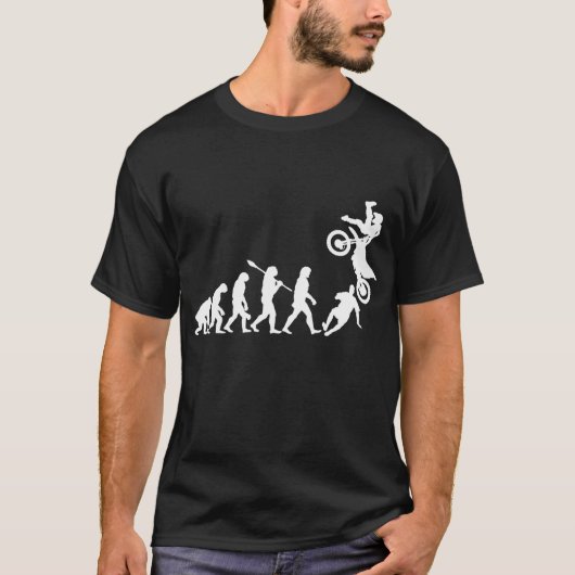 T-shirt Motocross Evolution Dirt Bike Funny Motorcycle (Devant)