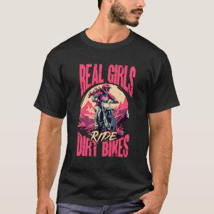 T-shirt Motocross Femme Real Girls Ride Dirt Bikes