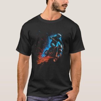 T-shirt Motocross Flames Hors route Moto Vélo Dirtbike