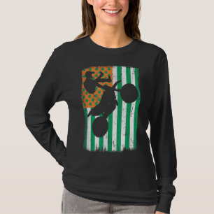T-shirt Motocross Irish USA American Flag Saint Patrick's