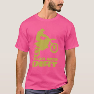 T-shirt Motocross Je Flirte Avec Les Hommes Simples Femmes