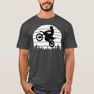 T-shirt Motocross Jumping Bike Distressed Graphic Sunset