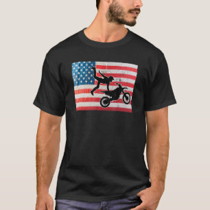 T-shirt Motocross Motorcycle Vélo Dirt Usa Femmes Américai