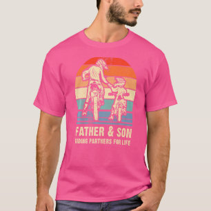 T-shirt Motocross Papa Dirt Vélo Père Et Fils Riant Partie