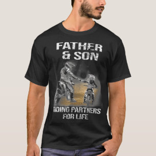 T-shirt Motocross Père et Son Riding Partenaires Pour La
