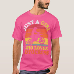 T-shirt Motocross Player Vintage Juste Une Fille Qui Aime