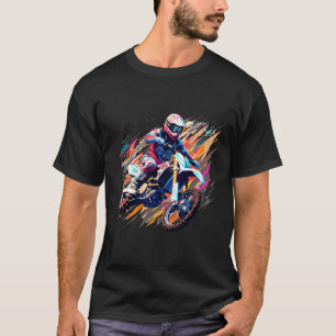 T-shirt Motocross Racing Fast Speed Competition Abstrait
