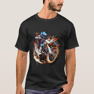 T-shirt Motocross Racing Fast Speed Competition Abstrait