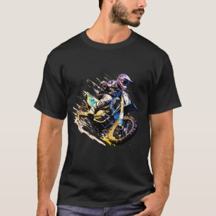 T-shirt Motocross Racing Fast Speed Competition Abstrait