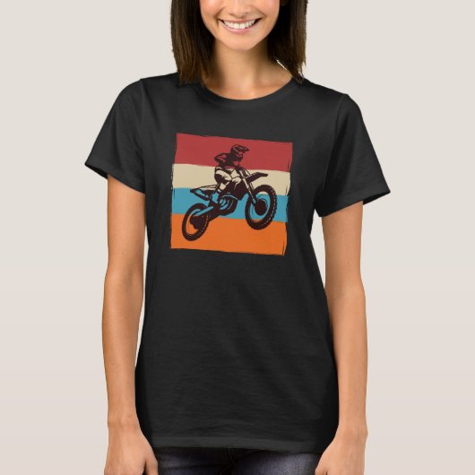 T-shirt Motocross Racing Retro Off Road (Devant)
